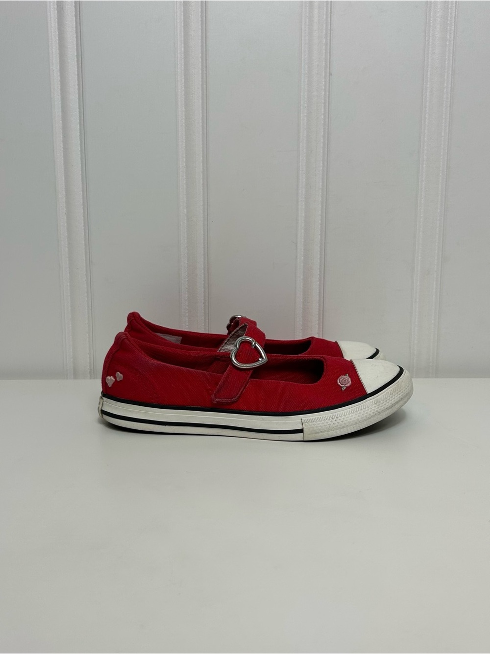 Converse ctas Maryjane all star dainty red rose floral heart toddler girls 13